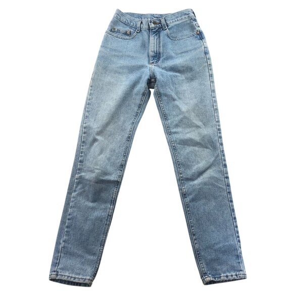 Vintage Lee Womens Jeans Size 26 Measured Blue Denim Slim Skinny Leg High Rise - Picture 1 of 13
